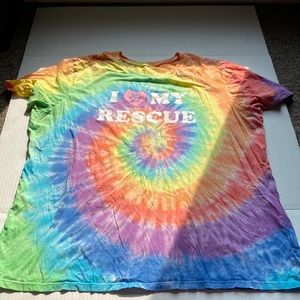 Bobs by Skechers Junior Size XL I Love My Rescue Tie Dye Shirt